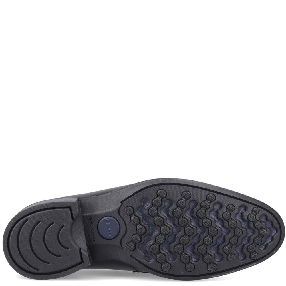 Mens Formal Slip On Shoes Black Hush Puppies Lewis Penny Loafer