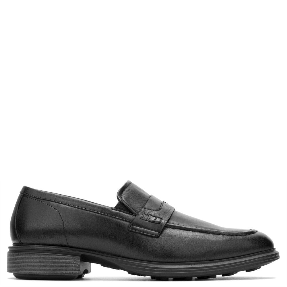 Mens Formal Slip On Shoes Black Hush Puppies Lewis Penny Loafer