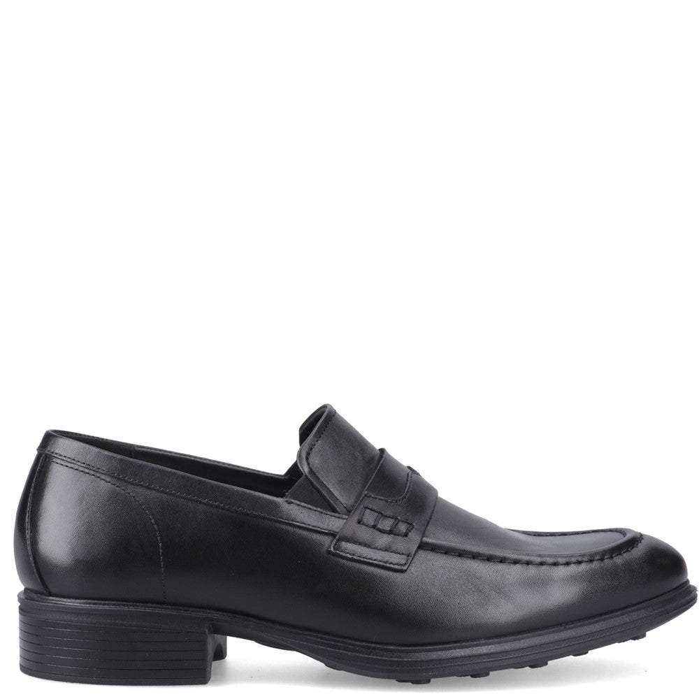 Mens Formal Slip On Shoes Black Hush Puppies Lewis Penny Loafer