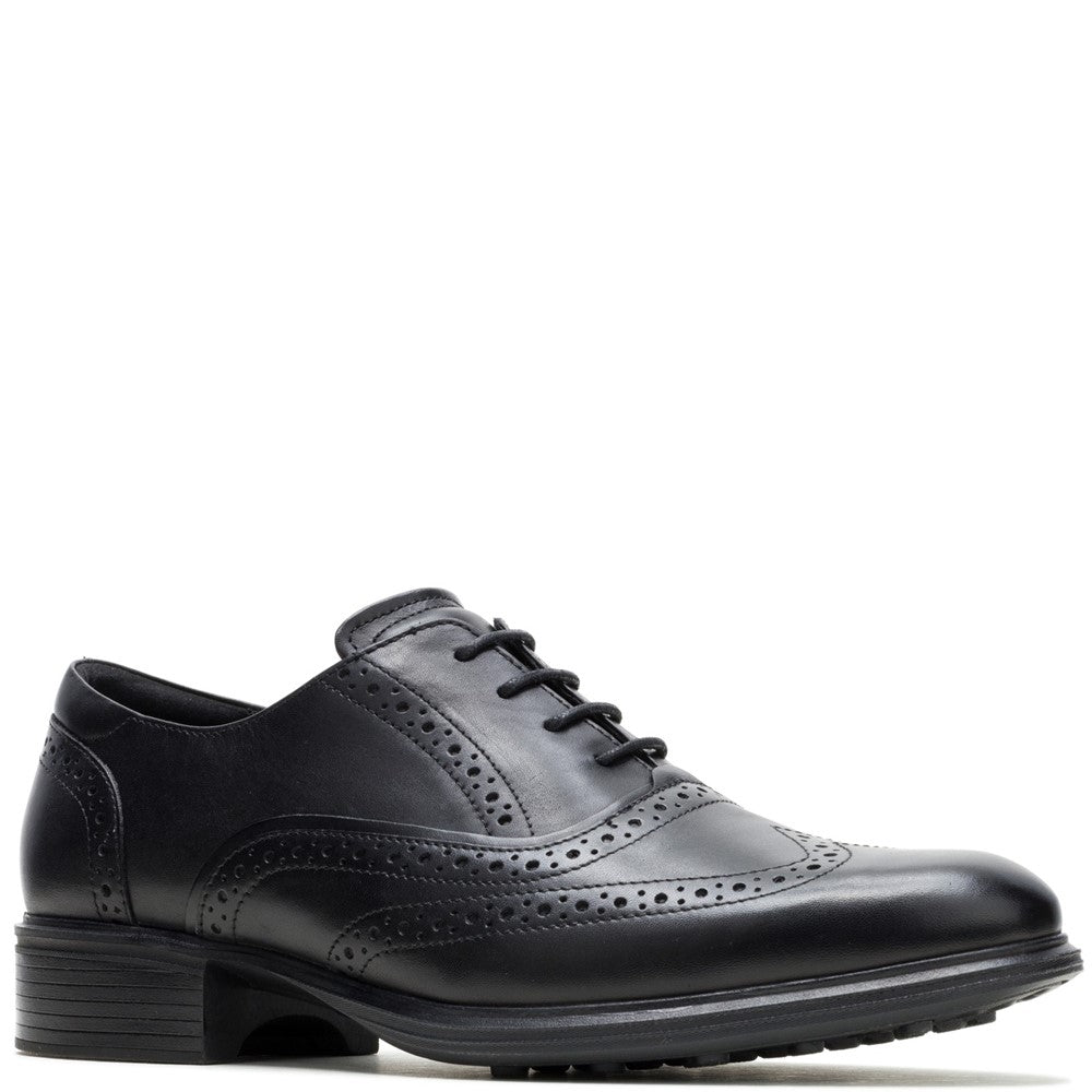 Mens Formal Lace Up Shoes Black Hush Puppies Lewis Wingtip