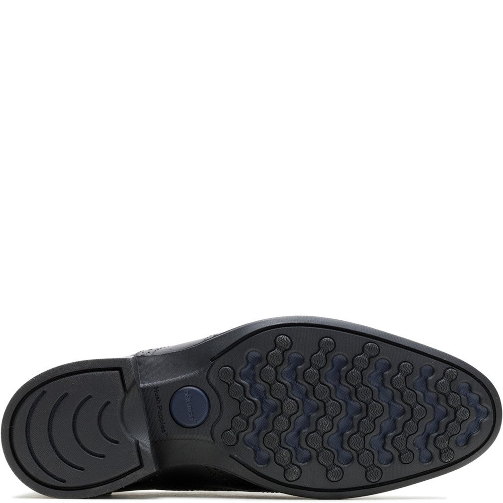 Mens Formal Lace Up Shoes Black Hush Puppies Lewis Wingtip