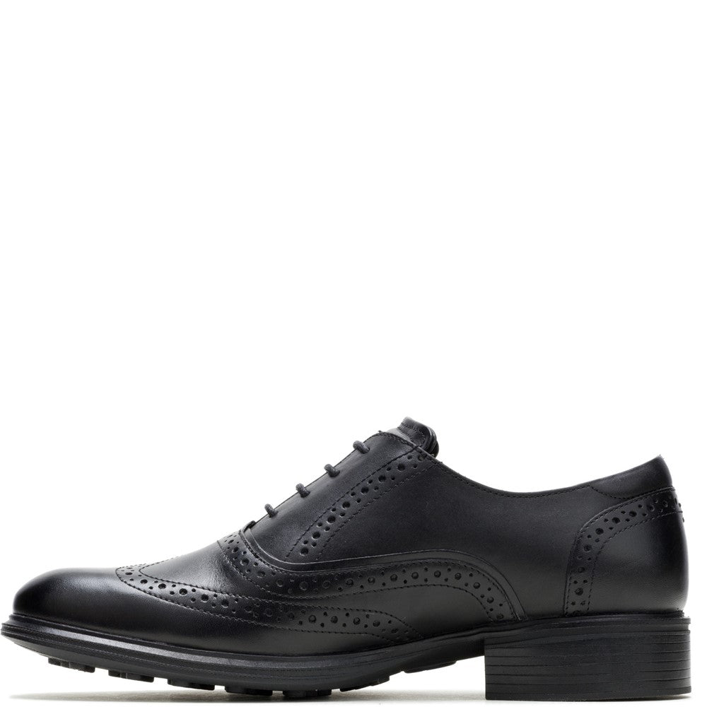 Mens Formal Lace Up Shoes Black Hush Puppies Lewis Wingtip