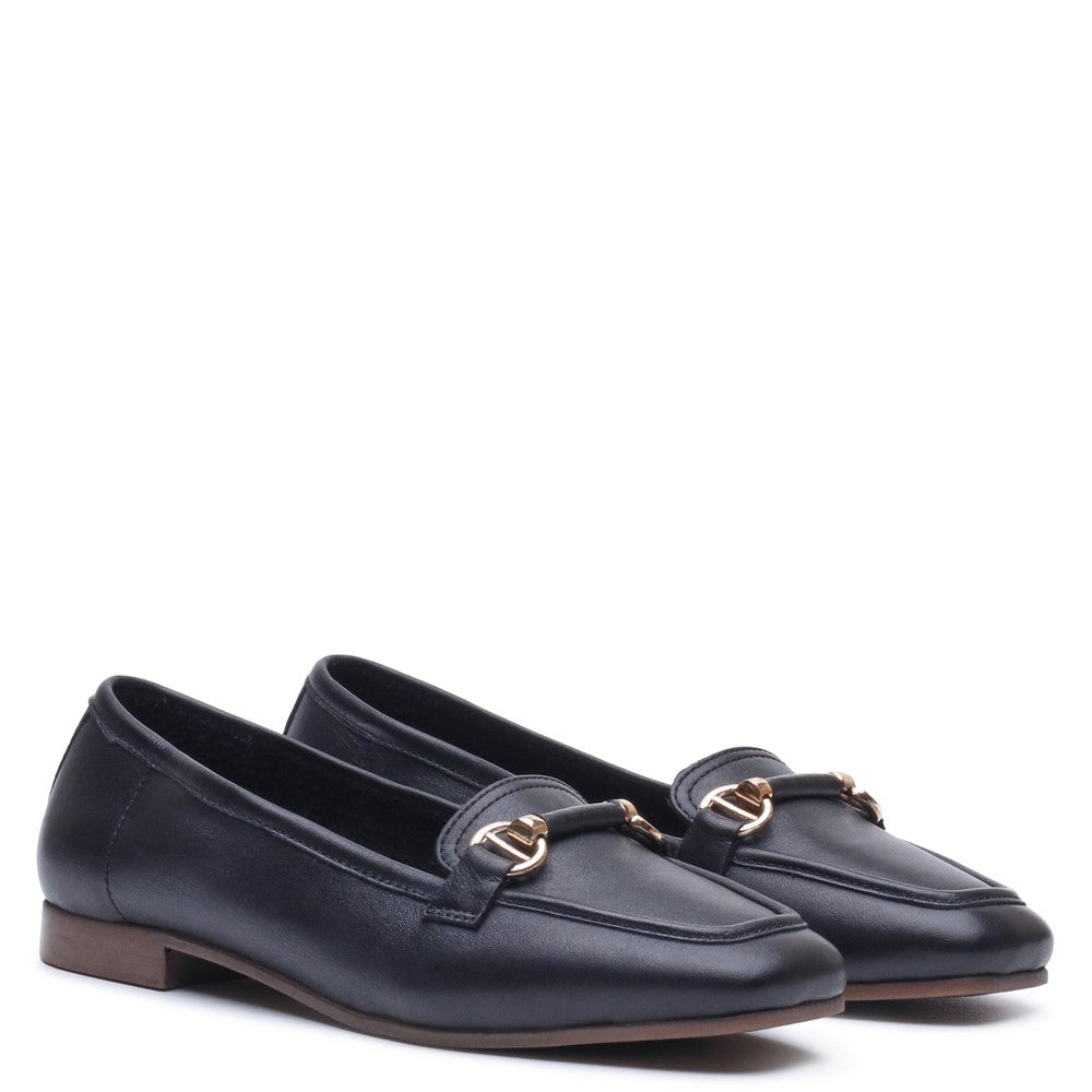 Slip On Ladies Shoes Black Hush Puppies SUTTON SNAFFLE LOAFER