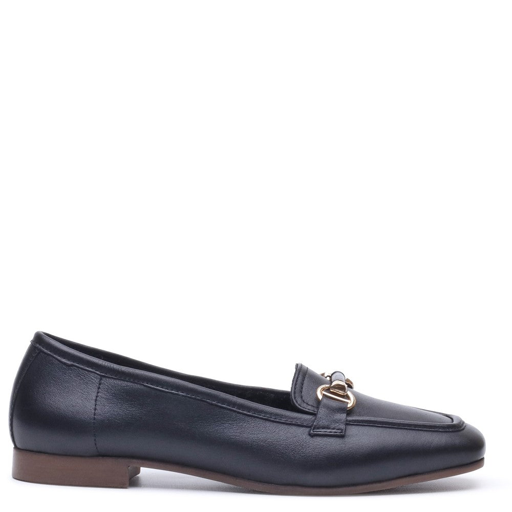 Slip On Ladies Shoes Black Hush Puppies SUTTON SNAFFLE LOAFER