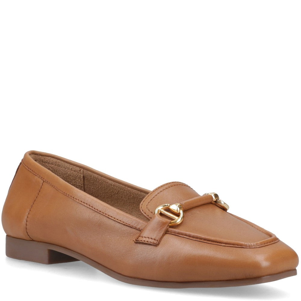 Slip On Ladies Shoes Tan Hush Puppies SUTTON SNAFFLE LOAFER
