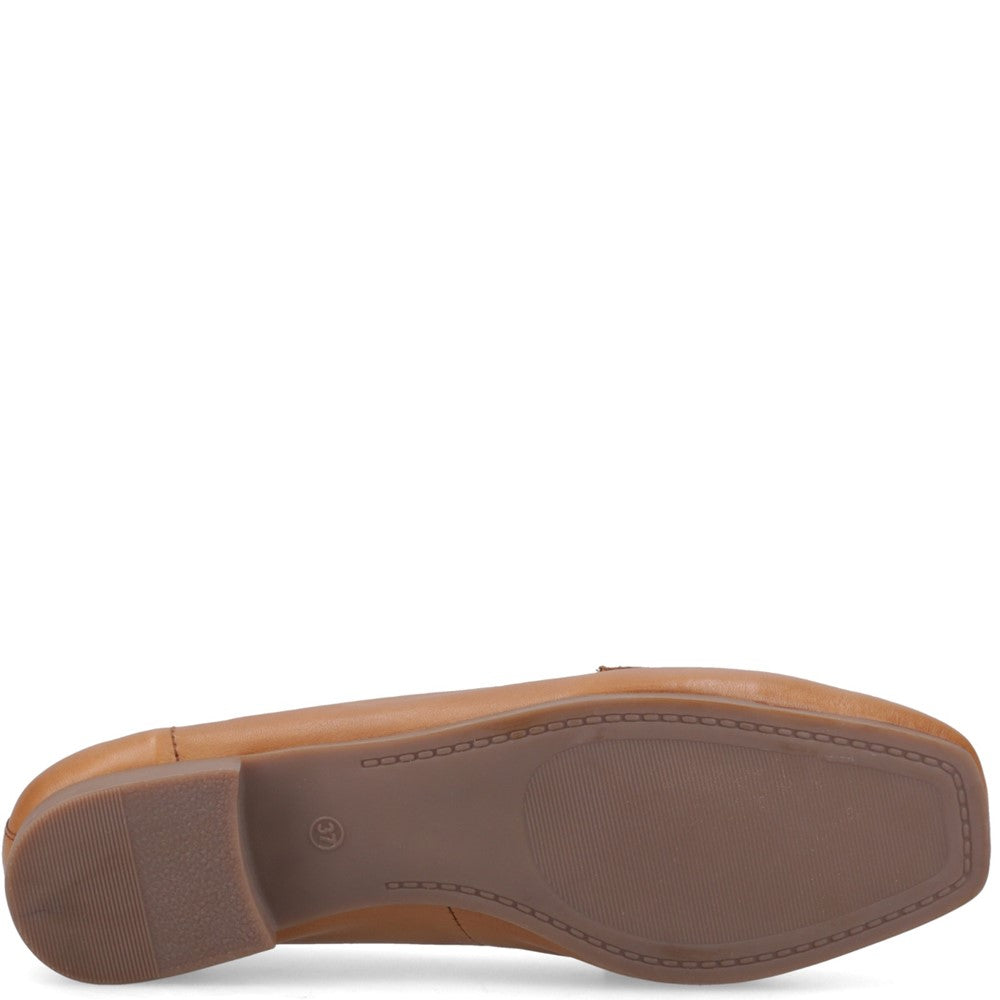 Slip On Ladies Shoes Tan Hush Puppies SUTTON SNAFFLE LOAFER