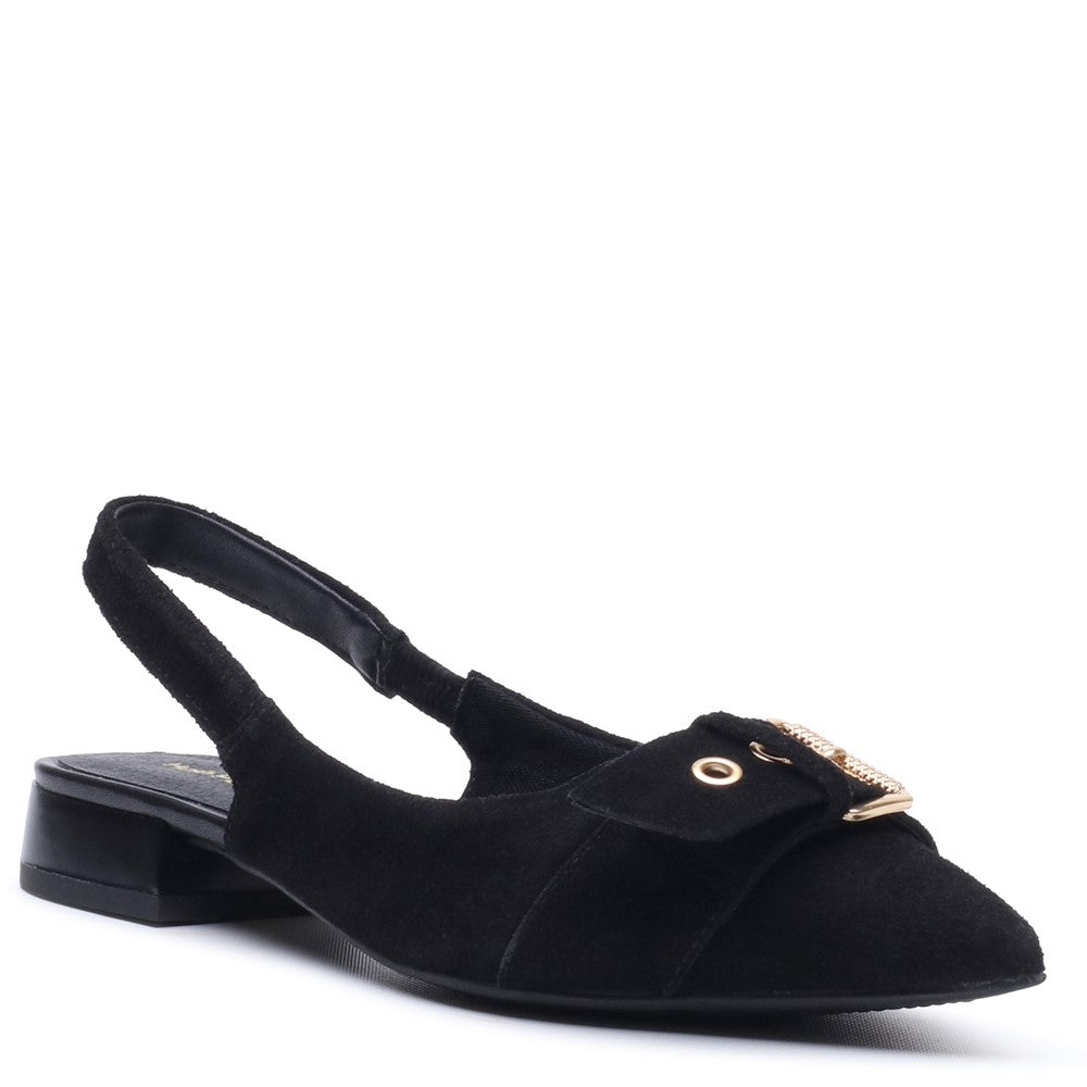Slip On Ladies Shoes Black Hush Puppies VESPER SLINGBACK