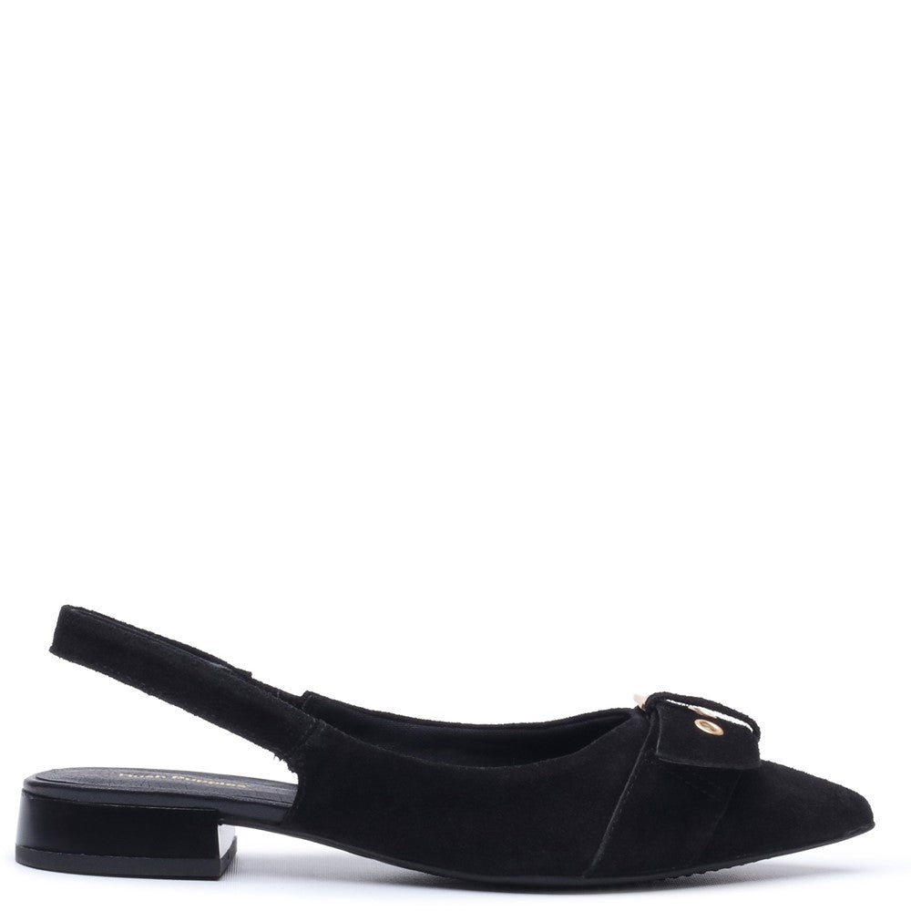 Slip On Ladies Shoes Black Hush Puppies VESPER SLINGBACK