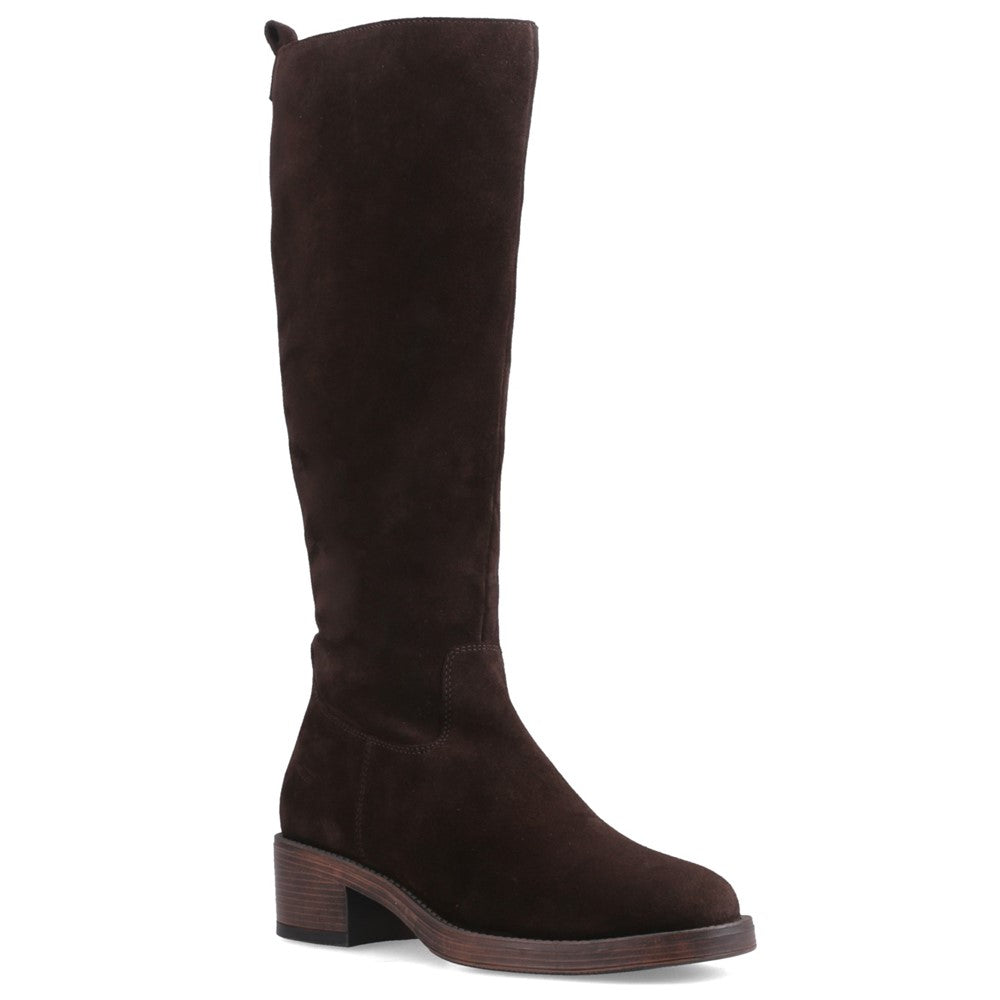 Ladies Long Boots Chocolate Hush Puppies ANTONIA SUEDE LONG BOOT