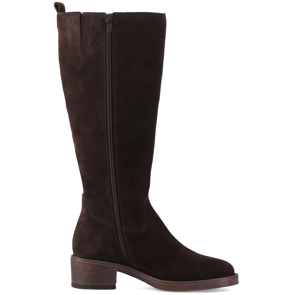 Ladies Long Boots Chocolate Hush Puppies ANTONIA SUEDE LONG BOOT