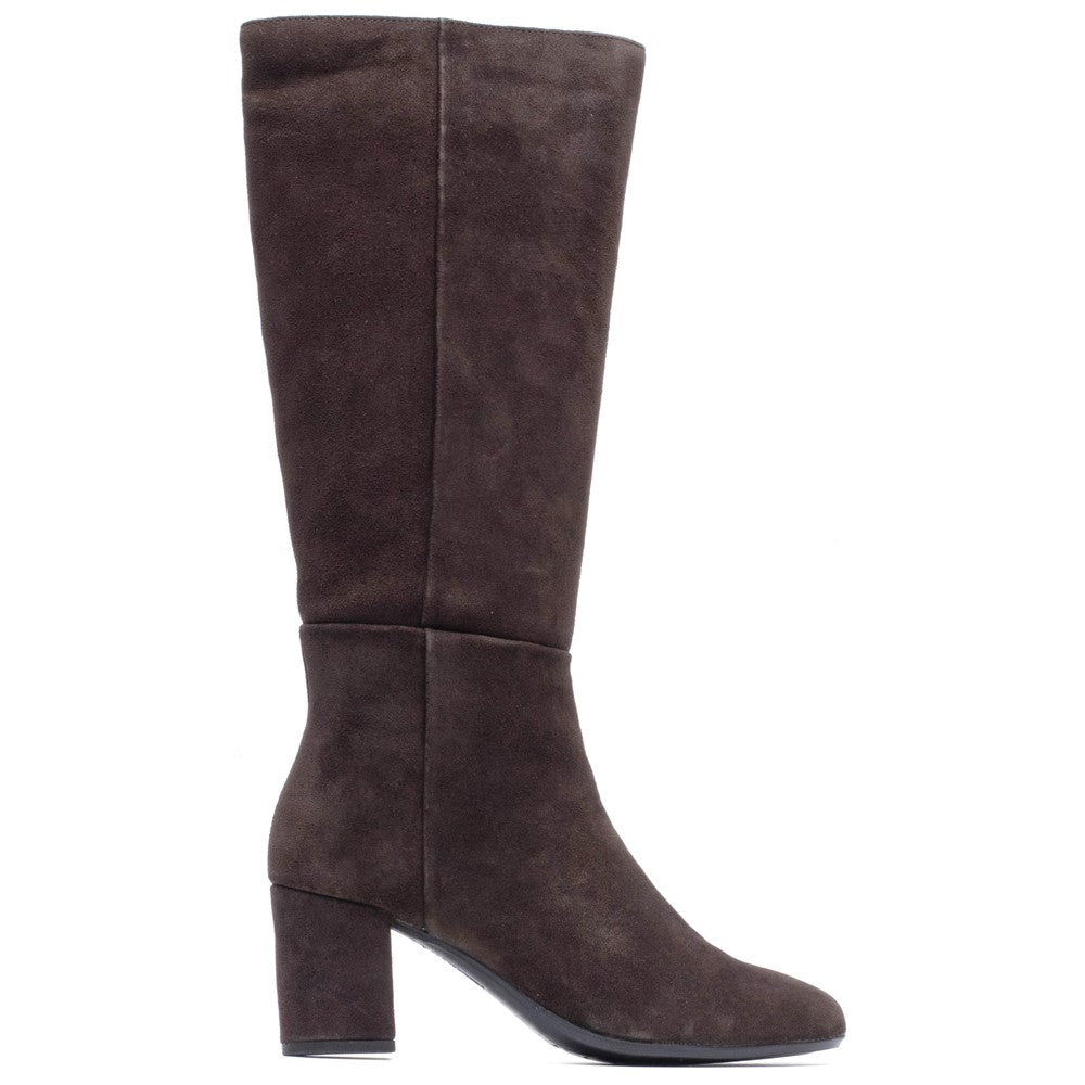 Ladies Long Boots Chocolate Hush Puppies Oprah Suede Long Boot