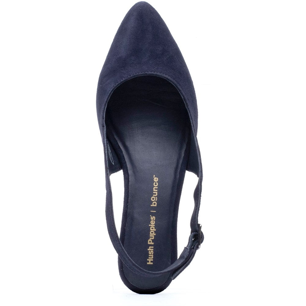 Ladies Heels Navy Hush Puppies Nahla Buckle Kitten Heel