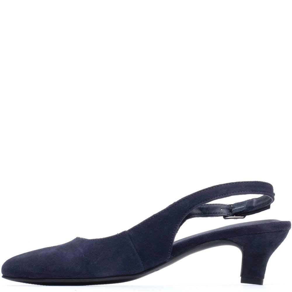 Ladies Heels Navy Hush Puppies Nahla Buckle Kitten Heel