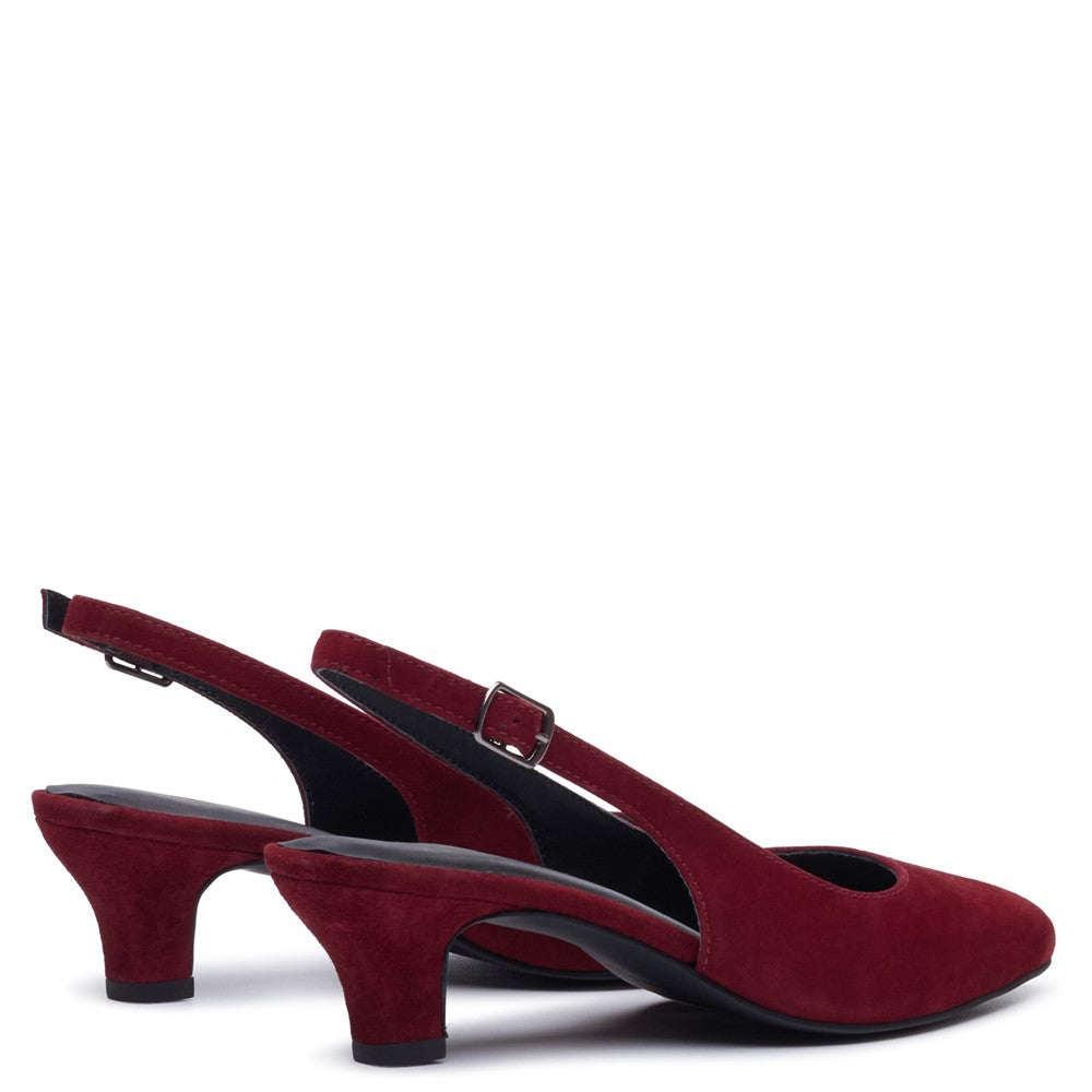 Ladies Heels Bordo Hush Puppies Nahla Buckle Kitten Heel