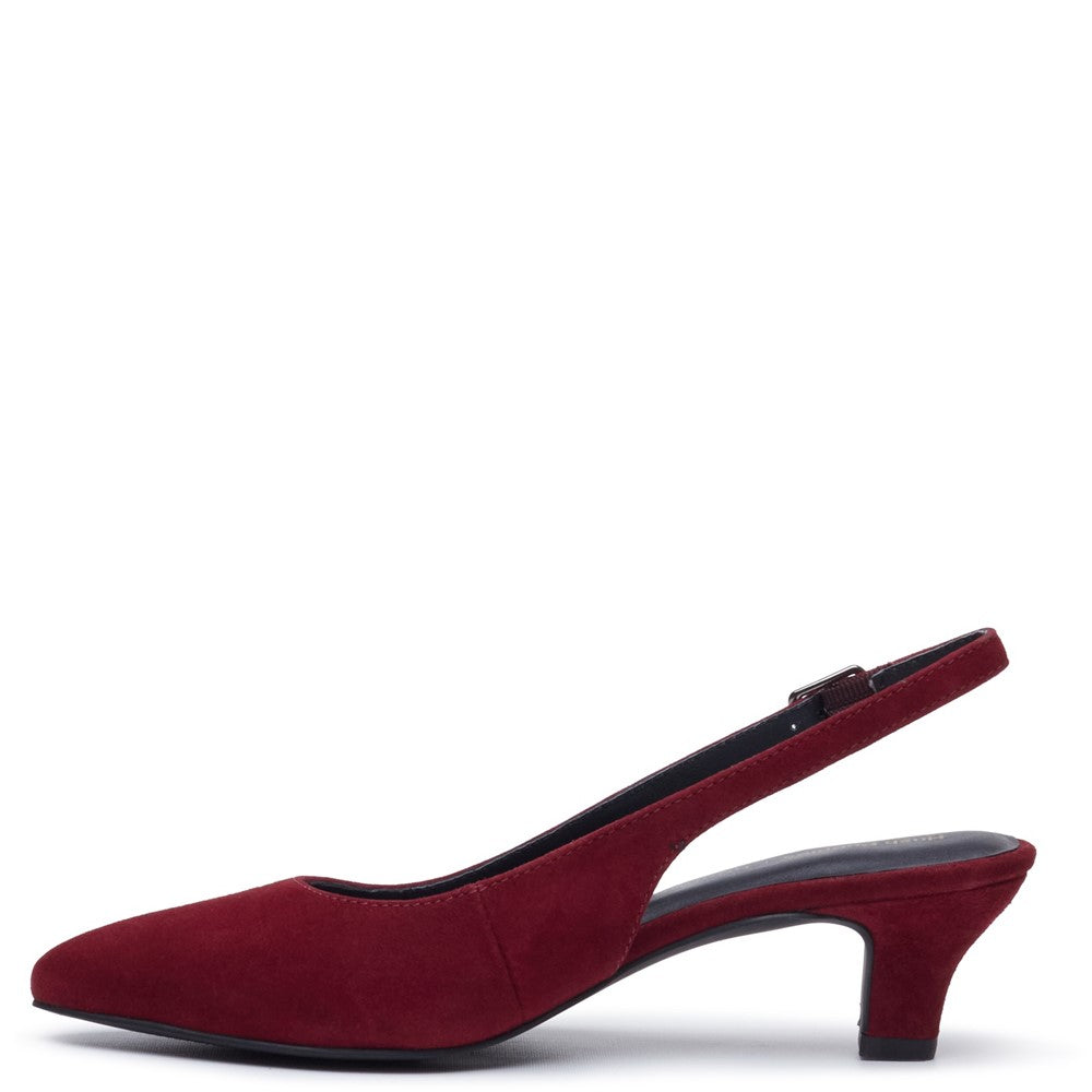 Ladies Heels Bordo Hush Puppies Nahla Buckle Kitten Heel