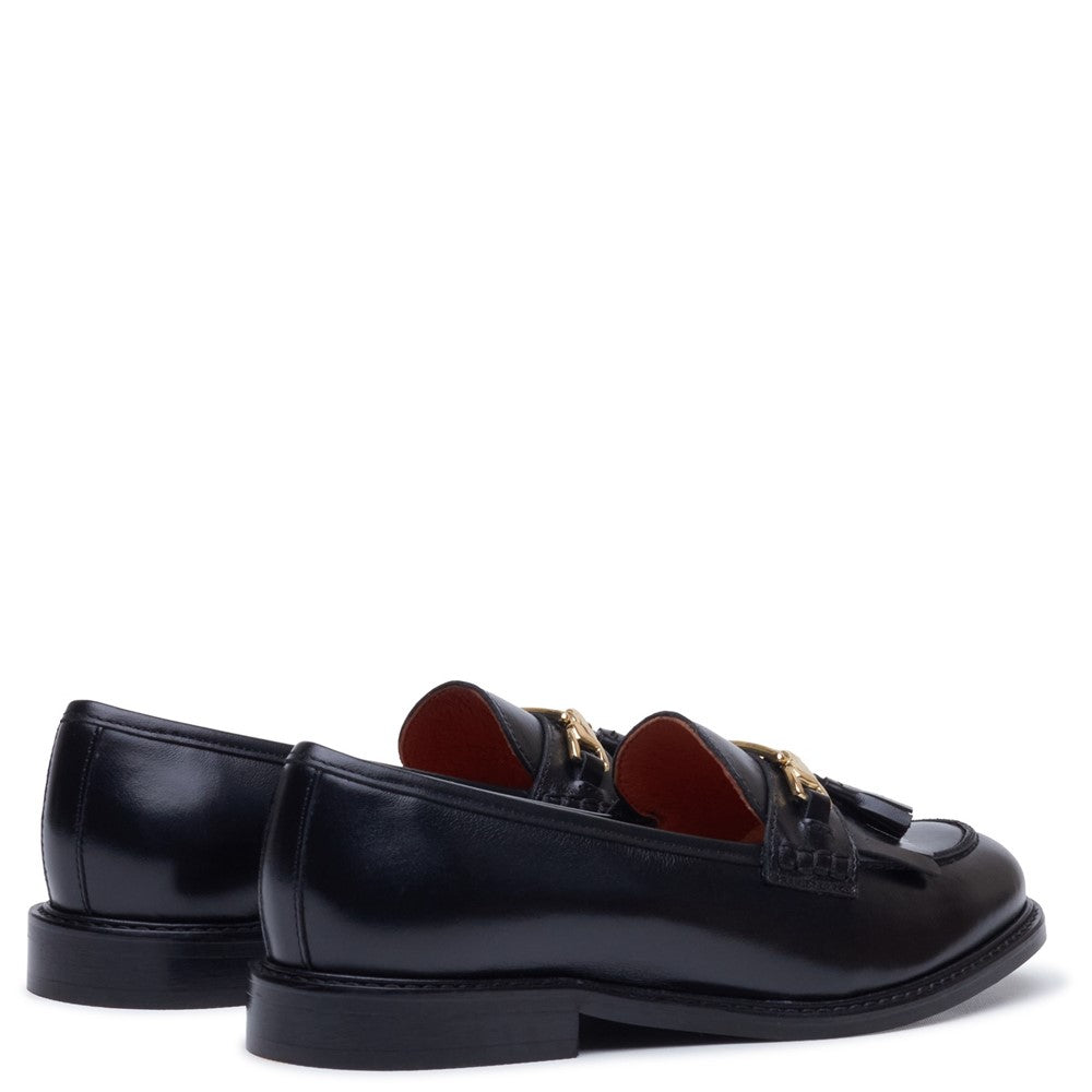 Slip On Ladies Shoes Black Hush Puppies DENISE SNAFFLE LOAFER
