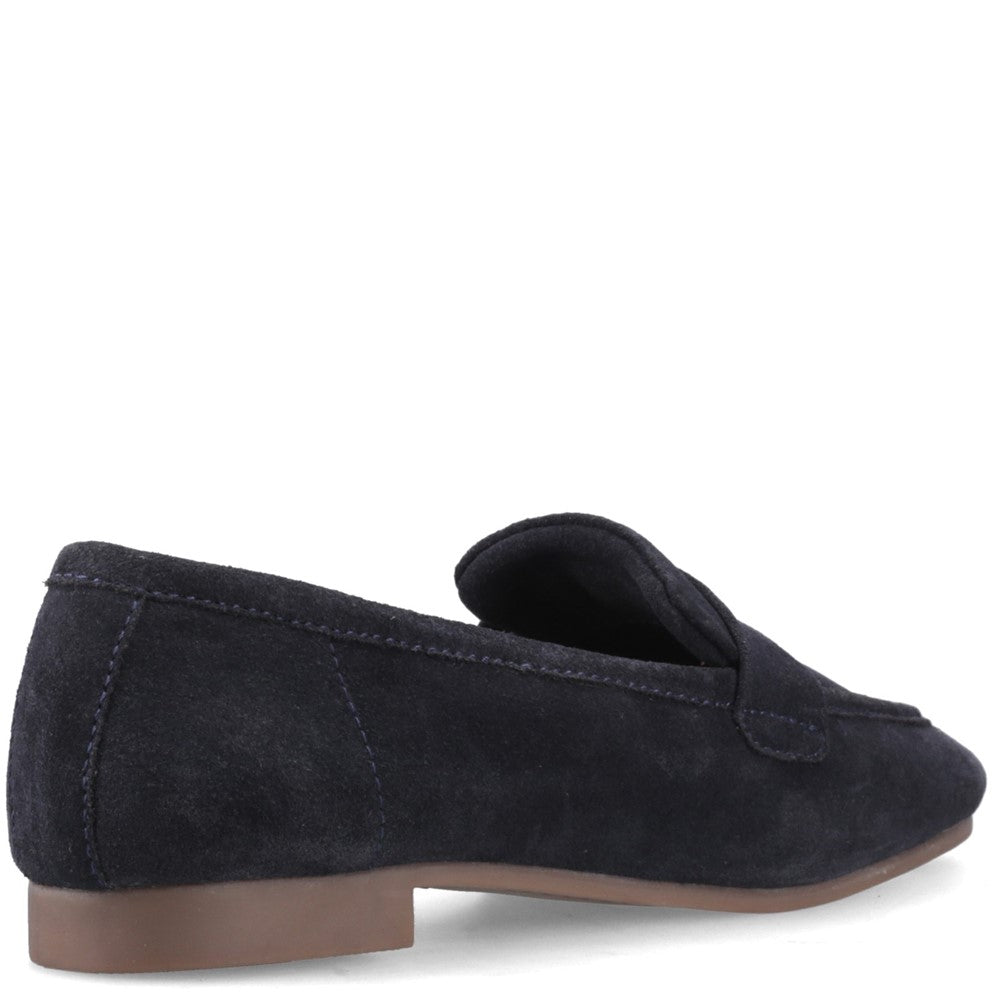 Slip On Ladies Shoes Navy Hush Puppies Sutton Suede Loafer