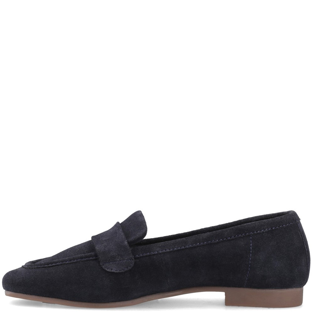 Slip On Ladies Shoes Navy Hush Puppies Sutton Suede Loafer