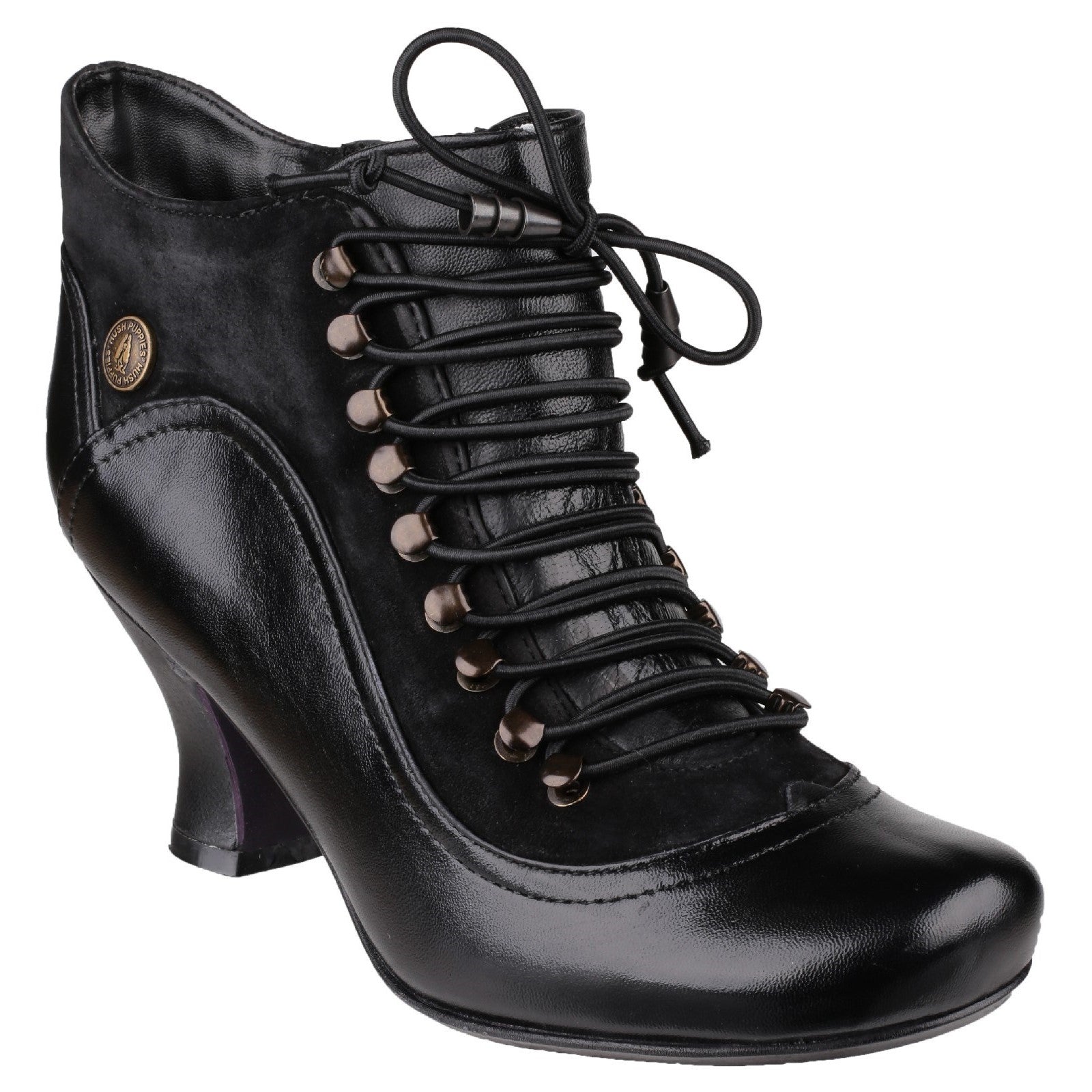 Ladies Ankle Boots Black Hush Puppies Vivianna Heeled Boot