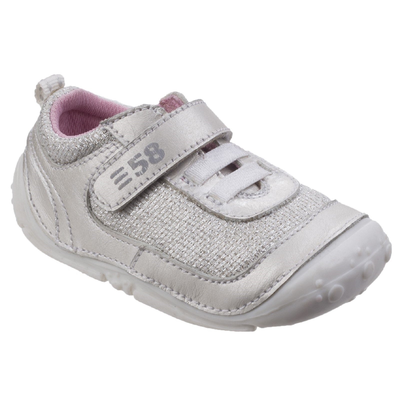 GIRLS SUMMER Silver Hush Puppies Livvy Touch Fastening Shoe