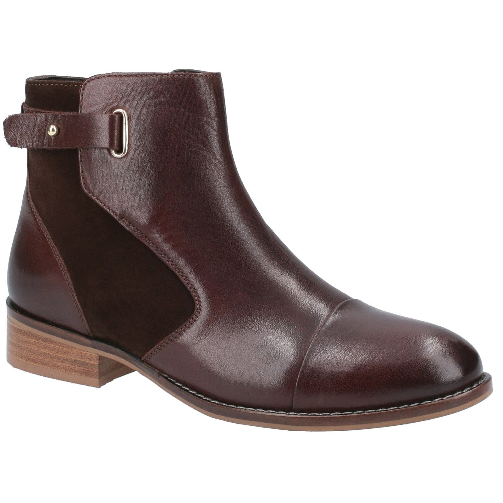 Ladies Ankle Boots Brown Hush Puppies Hollie Zip Up Ankle Boot