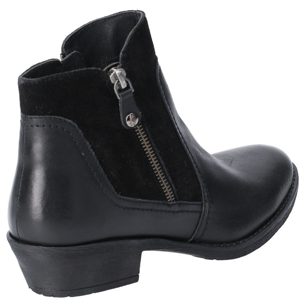 Ladies Ankle Boots Black Hush Puppies Isla Zip Up Ankle Boot