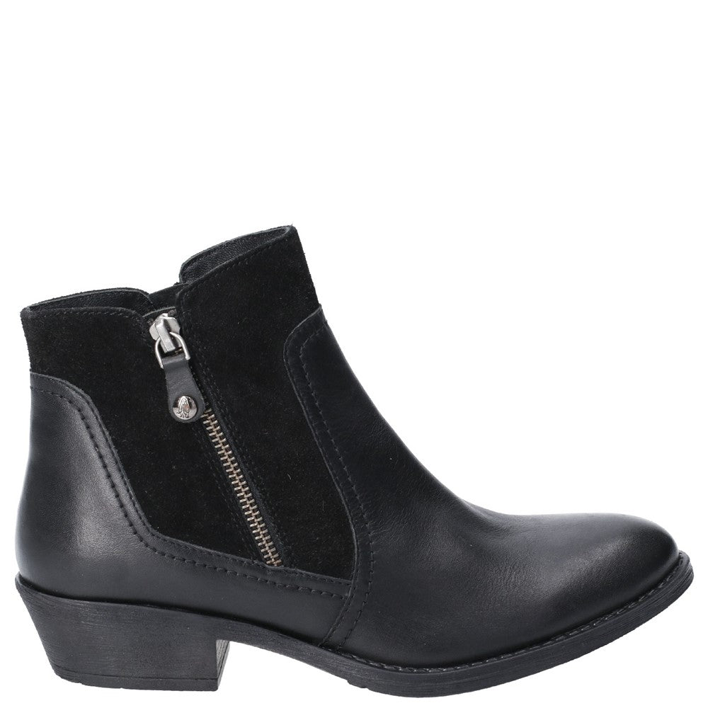 Ladies Ankle Boots Black Hush Puppies Isla Zip Up Ankle Boot