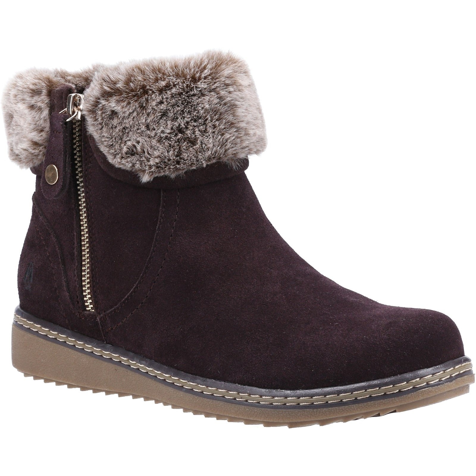 Ladies Ankle Boots Brown Hush Puppies Penny Zip Ankle Boot