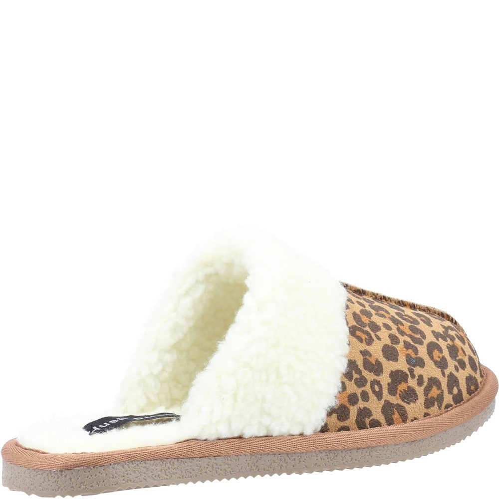 Classic Ladies Slippers Leopard Print Hush Puppies Arianna Mule Slippers