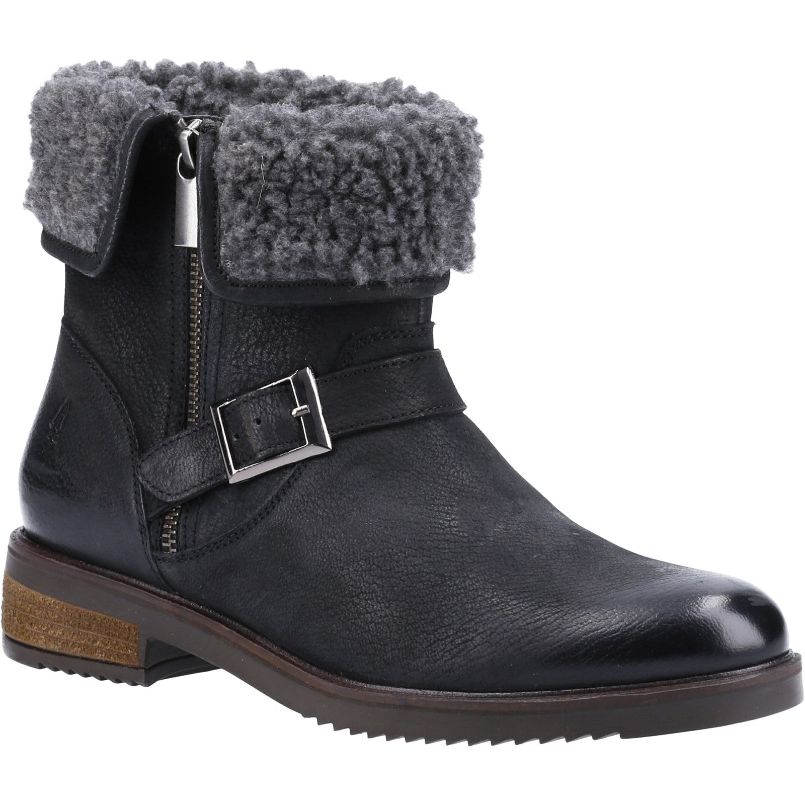 Ladies Mid Boot Black Hush Puppies Tyler Ankle Boot
