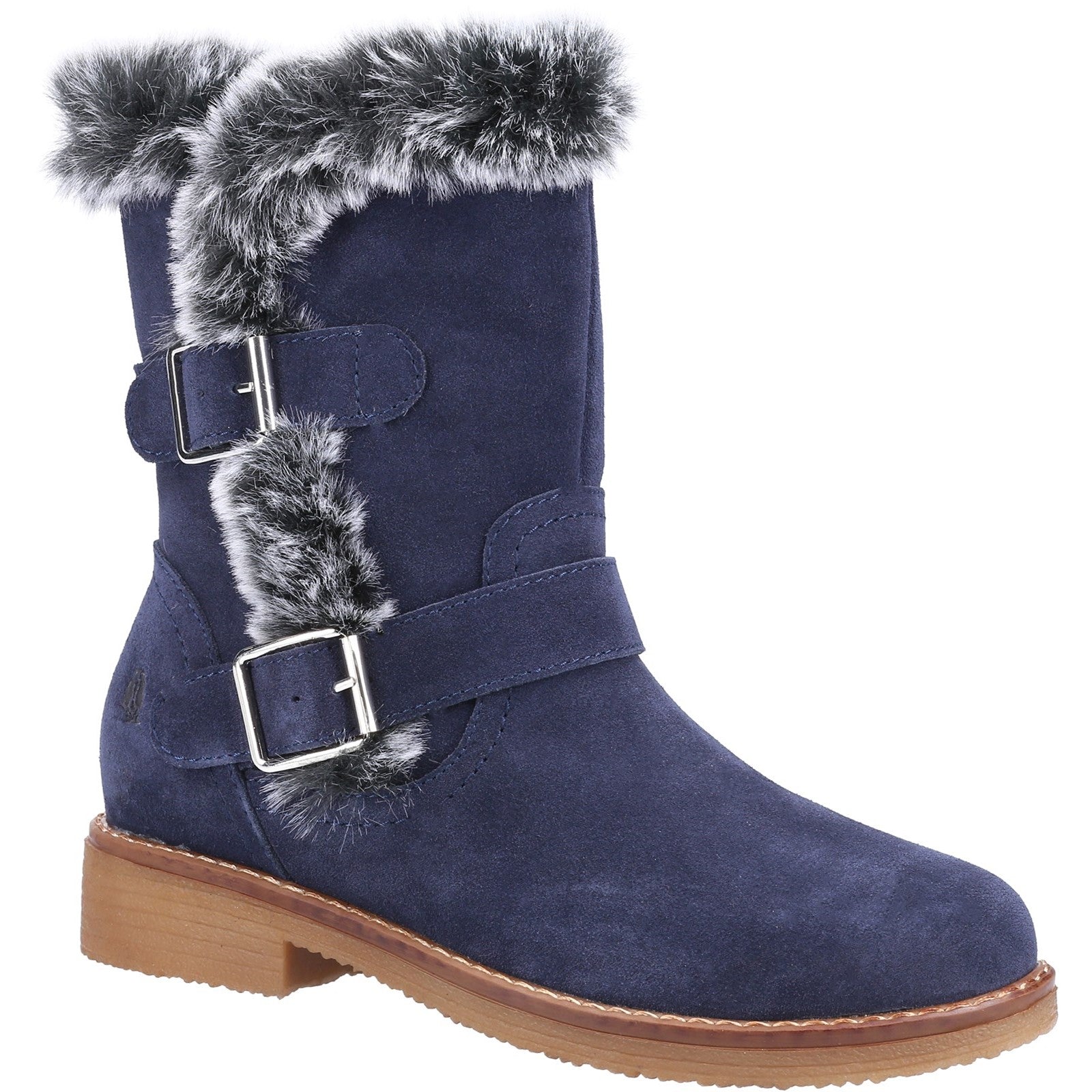 Ladies Ankle Boots Navy Hush Puppies Macie Mid Boot