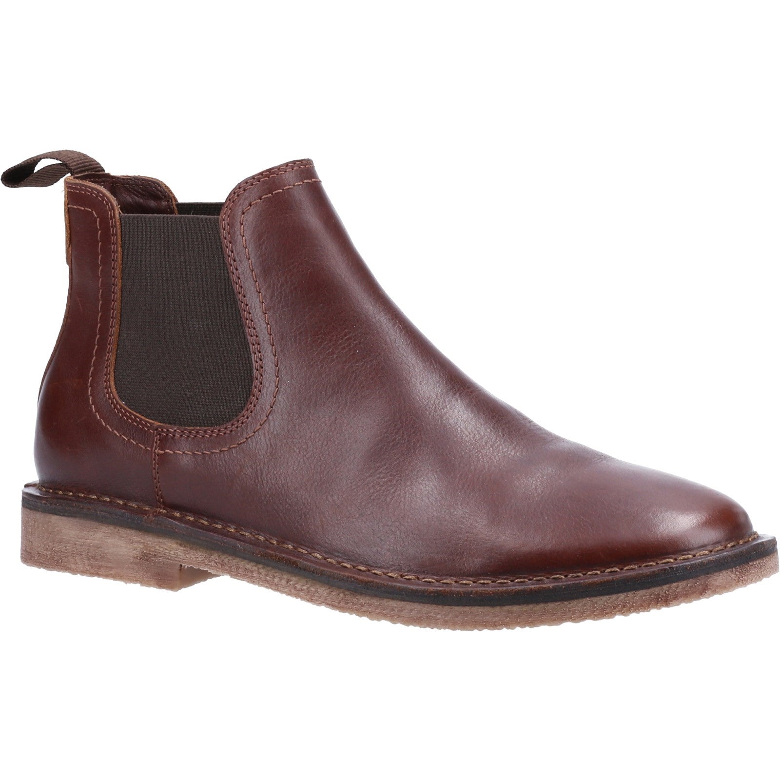Mens Boots Brown Hush Puppies Shaun Leather Chelsea Boot