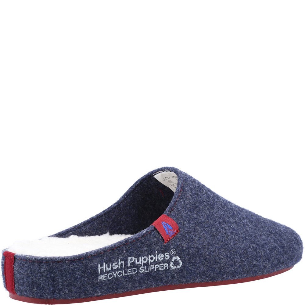 Classic Mens Slippers Navy/Red Hush Puppies The Good Slipper