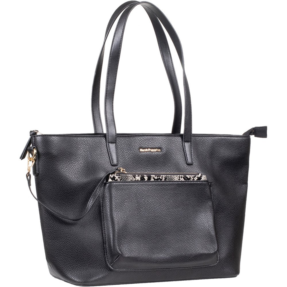 Hand Bags Black Hush Puppies Sadie Snakeskin Tote Bag