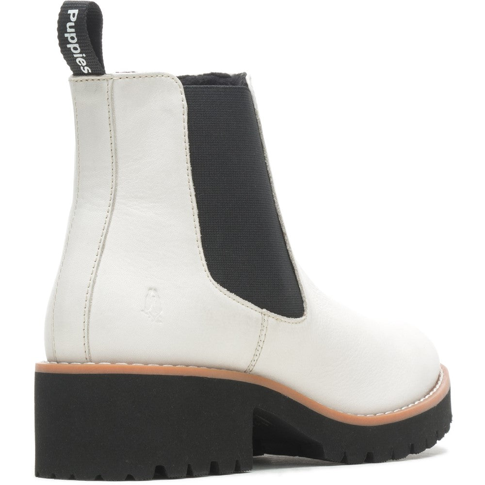 Ladies Ankle Boots White Hush Puppies Amelia Chelsea Boot