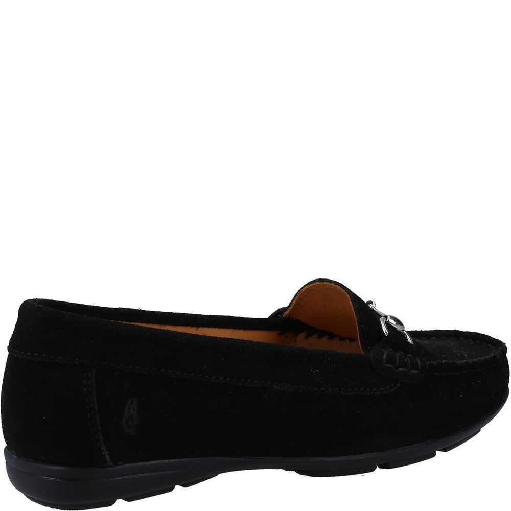 Slip On Ladies Shoes Black Hush Puppies Molly Snaffle Loafer Shoe