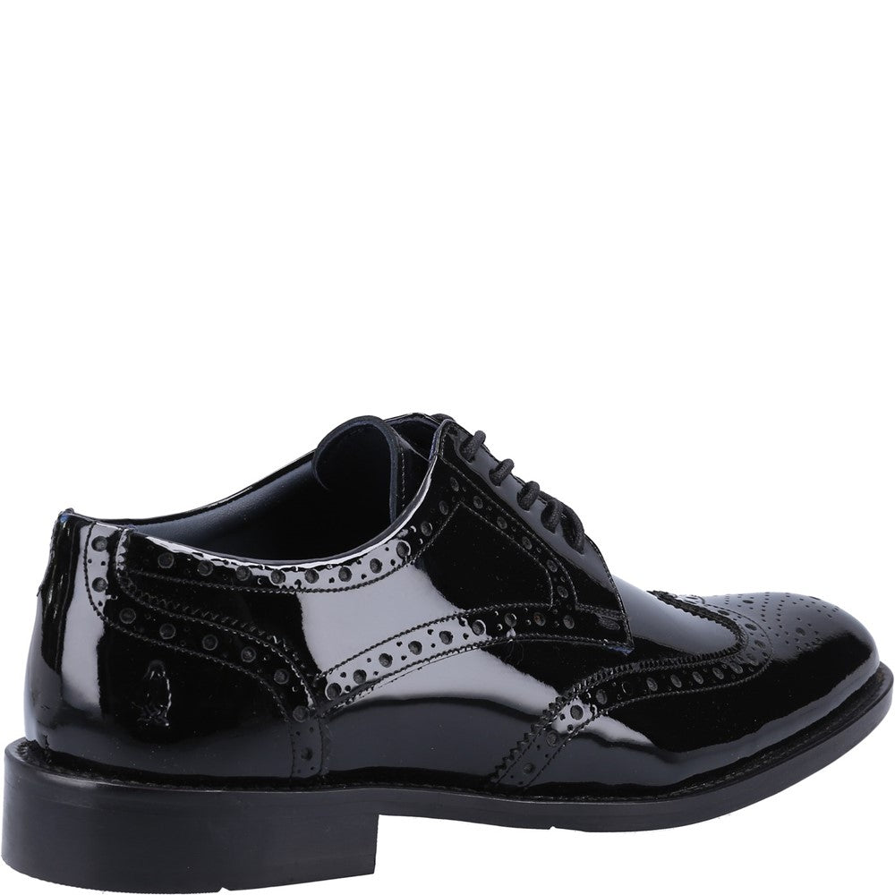 Mens Formal Lace Up Shoes Black Hush Puppies Dustin Brogue Patent Shoe