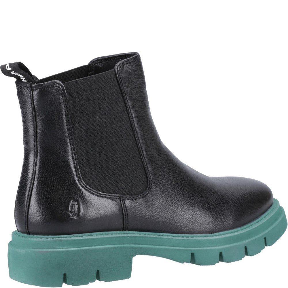 Ladies Ankle Boots Black/Teal Hush Puppies Raya Chelsea Boot